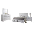 White 3 Piece Eastern King Platform Bed Bedroom Set R446289