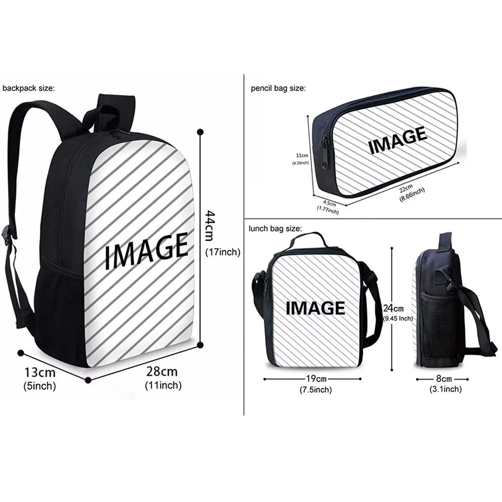 American Flag Pig Backpack Lunch Box Set of 3, Galaxy Space School Backpacks for Girls 10-12, Kids Bookbag Lunchbag Pencil Case I188564