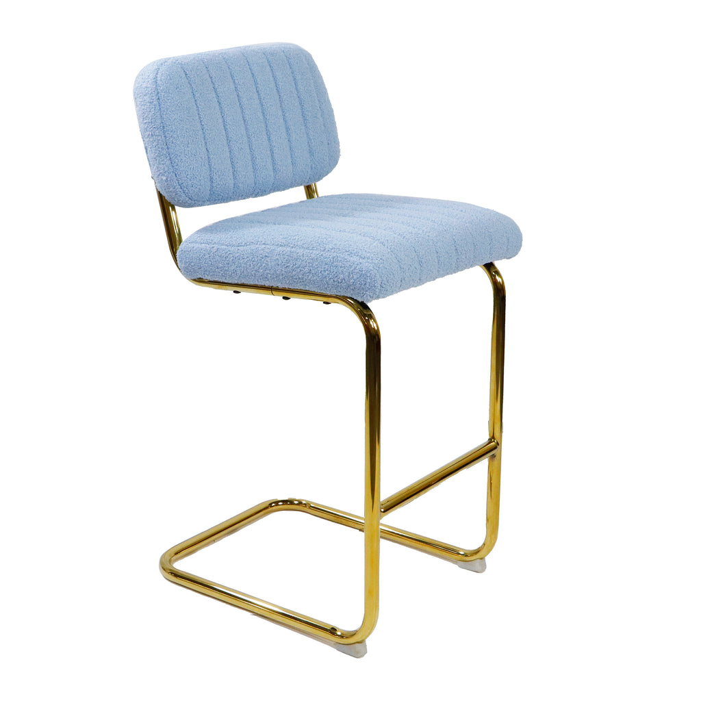 Blue Boucle Upholstered Bar Stools Set of 2 X630