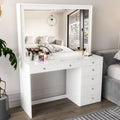 White Makeup Vanity Table with Crystal Knobs E302