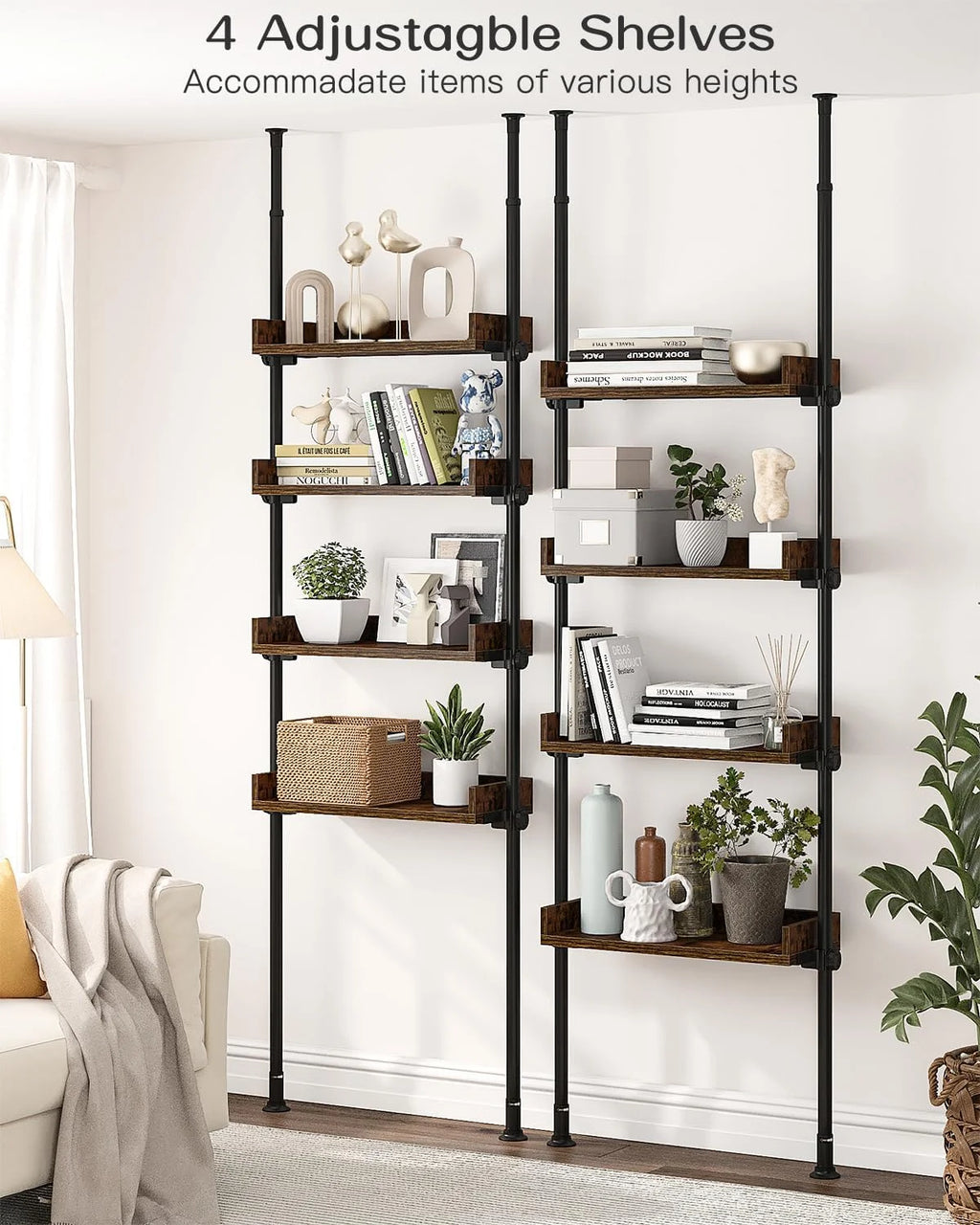 4-Tier Adjustable Wood Over The Toilet Storage M1658