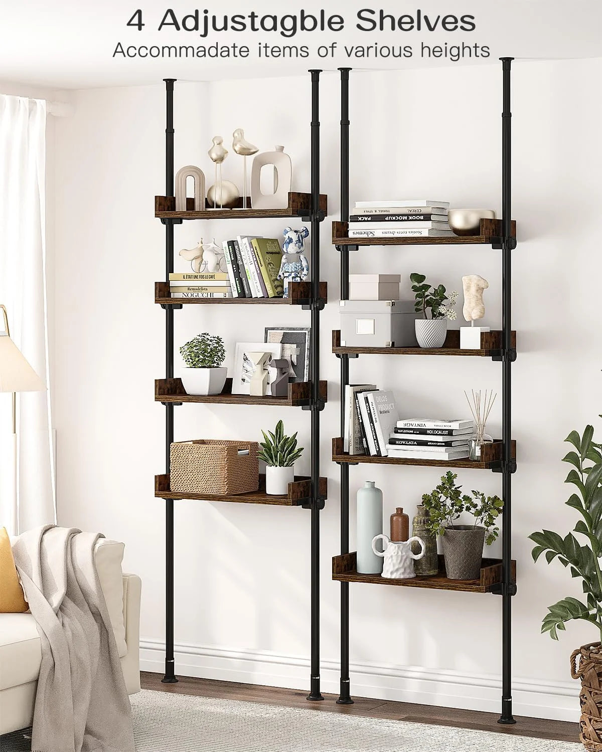 4-Tier Adjustable Wood Over The Toilet Storage M1658