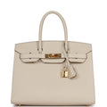 Pre-owned 30 Craie Epsom Handbag K72408