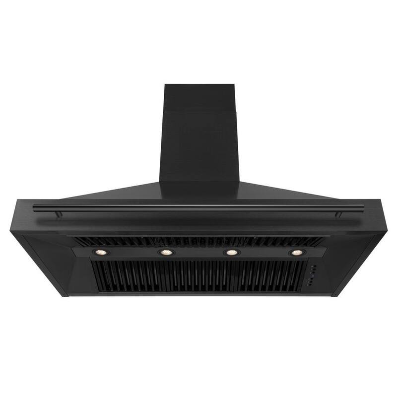 48 in. 700 CFM Ducted Wall Mount Range Hood in Black Stainless Steel F5393