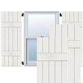 2-Pack 18-in W x 29-in H White Board and Batten Wood Exterior Shutters F198725