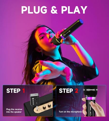 Rechargeable Wireless Microphone with LED Lights X64587