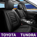 Black Faux Leather Car Seat Covers Full Set 5 Seats Waterproof I4160
