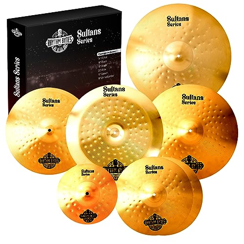 7-Piece Drum Cymbal Set with 14" Hi Hats, 16" & 18" Crash, 20" Ride, 18" China & 10" Splash J7415