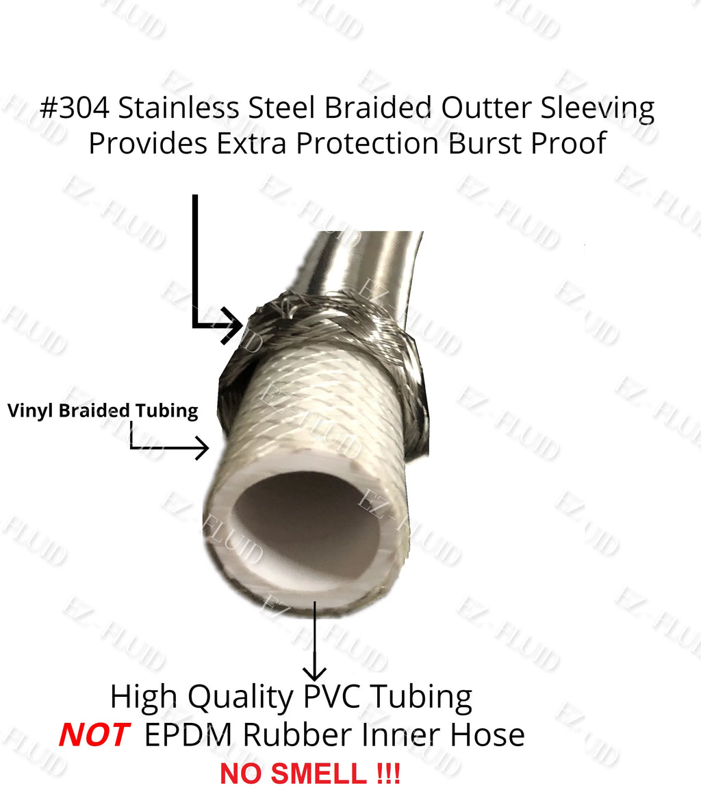 12" x 1/2" Fip x 3/8" Comp Lead-Free Stainless Steel Braided Water Supply Line N207353