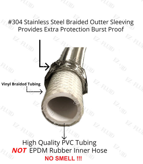 12" x 1/2" Fip x 3/8" Comp Lead-Free Stainless Steel Braided Water Supply Line N207353