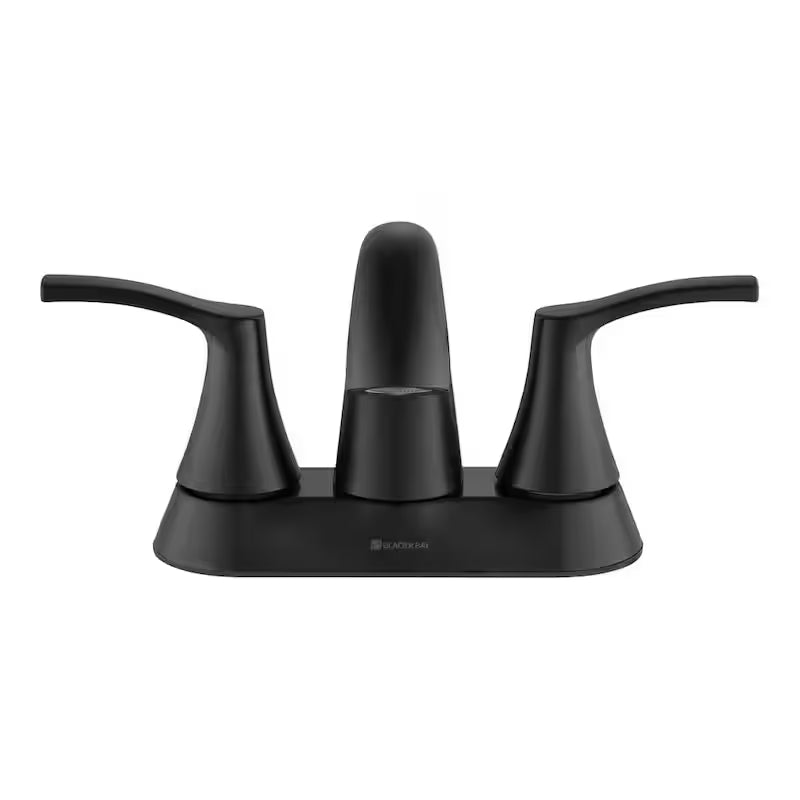 Centerset Double-Handle High-Arc Bathroom Faucet in Matte Black V8700
