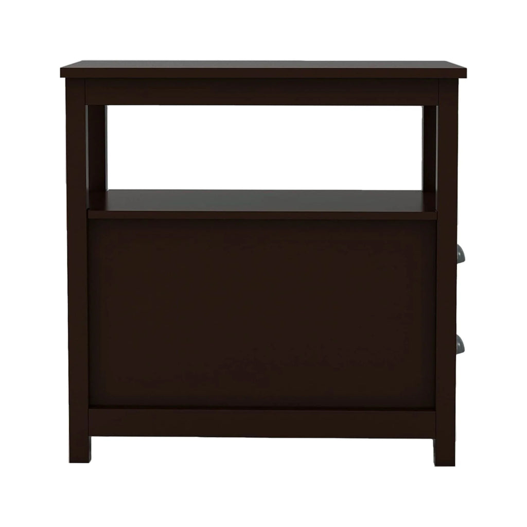 Narrow End Table with 2 Drawers and 1 Open Shelf J532208