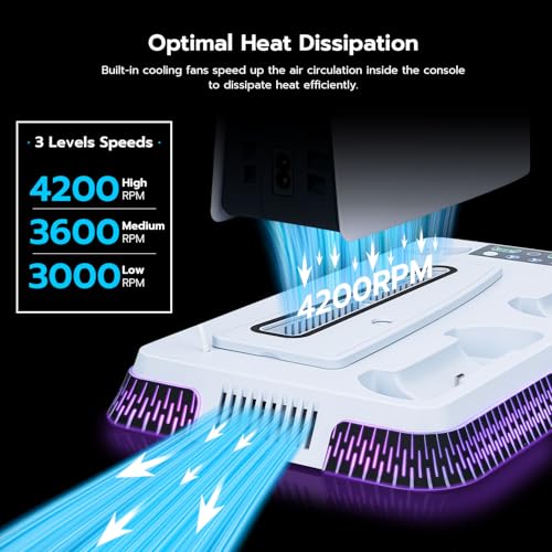 White Cooling Stand with Dual Controller Charging M547
