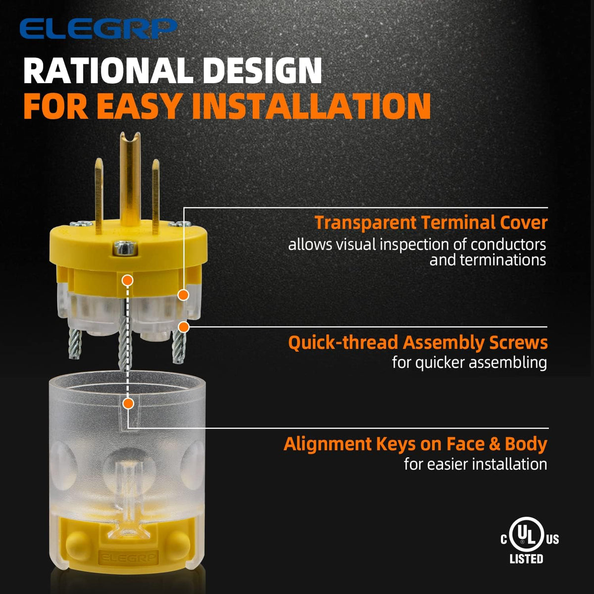 Yellow 5 Set Electrical Plug and Connector Set S763