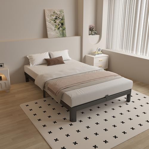 Black 16 Inch Metal Platform Full Size Bed Frame N209