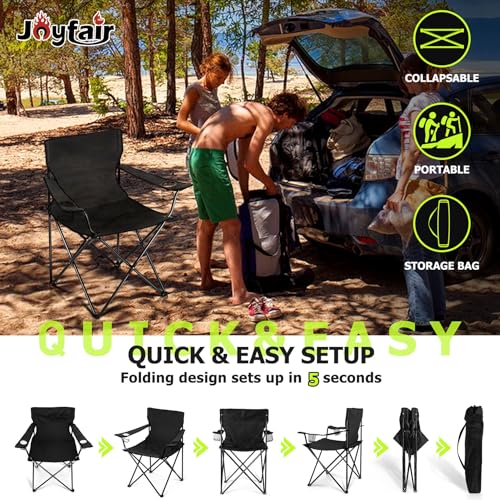 Portable Folding Camping Chair with 2 Cup Holders & Carry Bag R8923