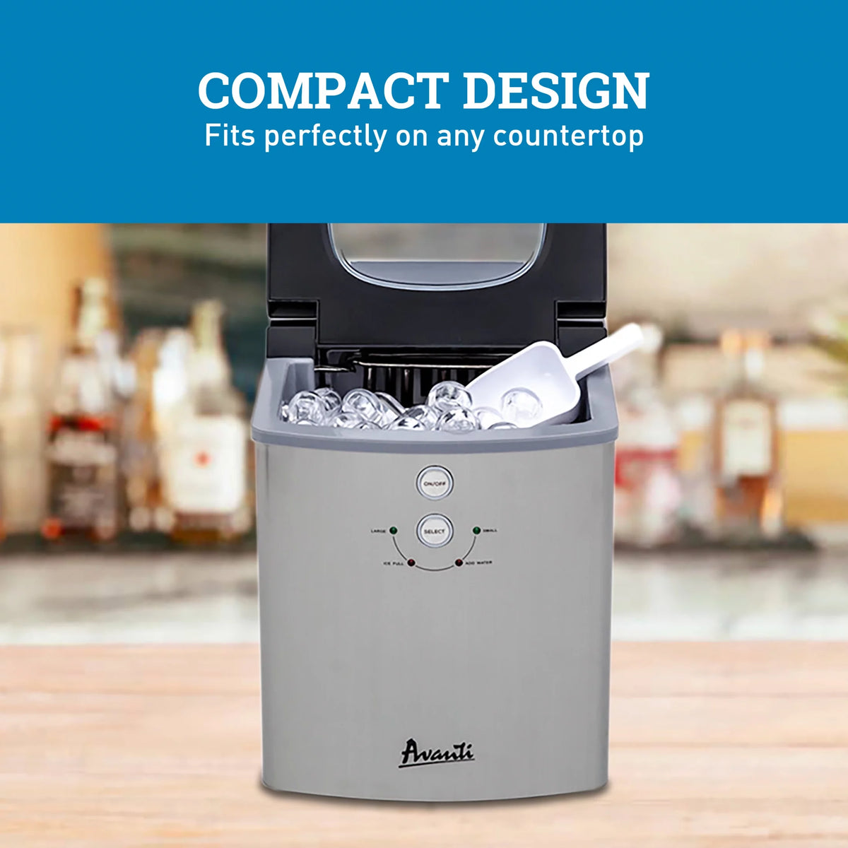 Portable Countertop Ice Maker in Stainless Steel J48545