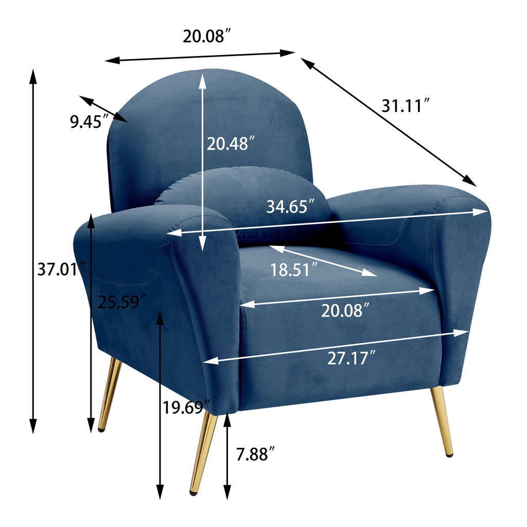 Blue Upholstered Armless Chair U448117