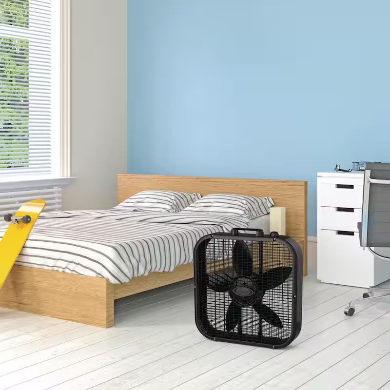 Black 3 Speed Box Fan R84148