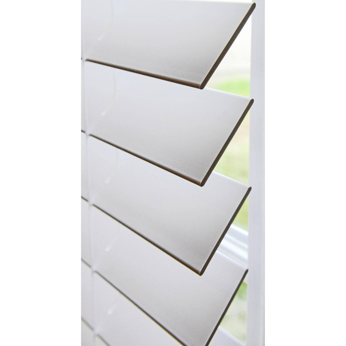 White 68.5 W x 60 H Faux Wood Blinds P824