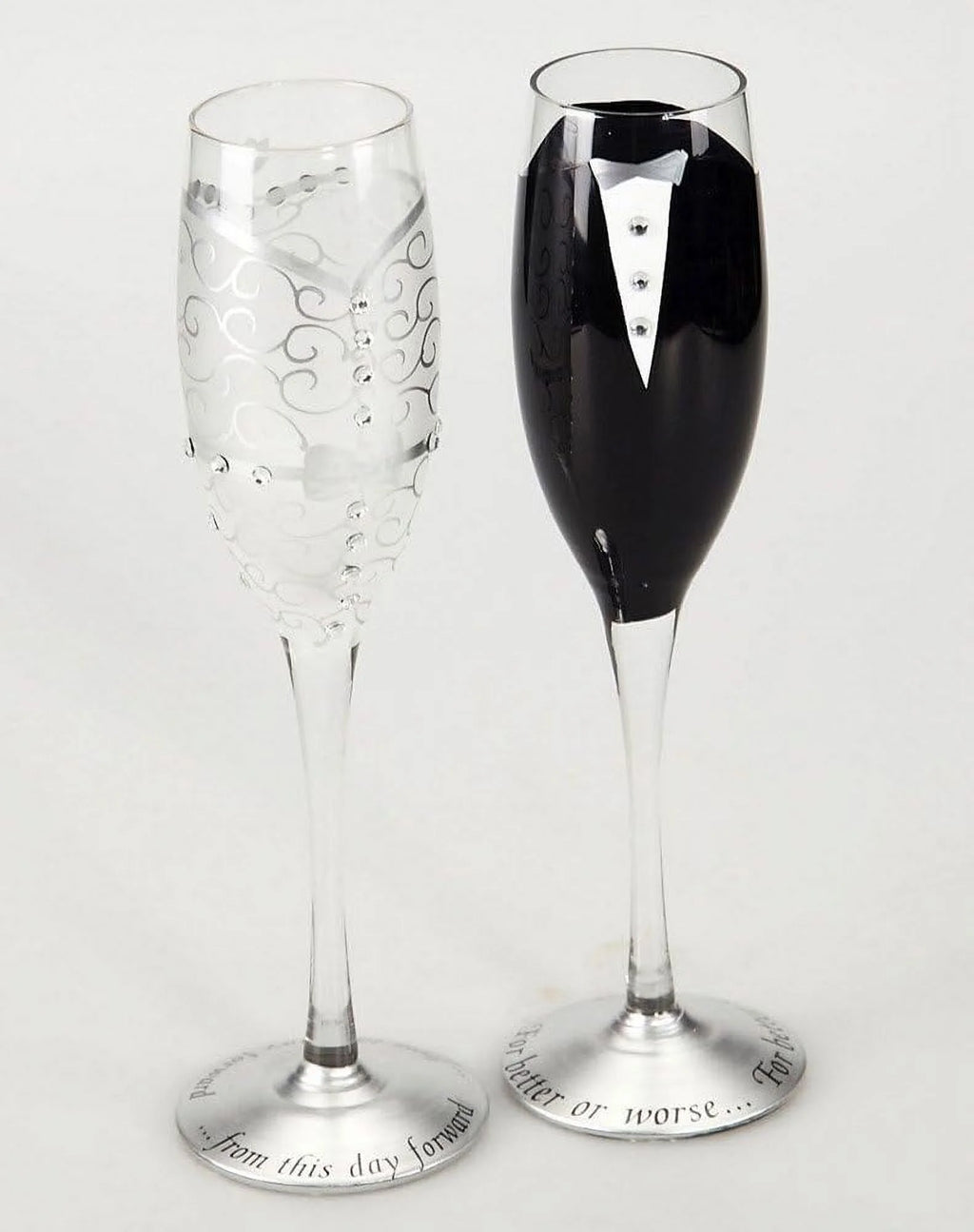 8 Oz. Wedding Champagne Toasting Flute Glasses, Set Of 2 L531607