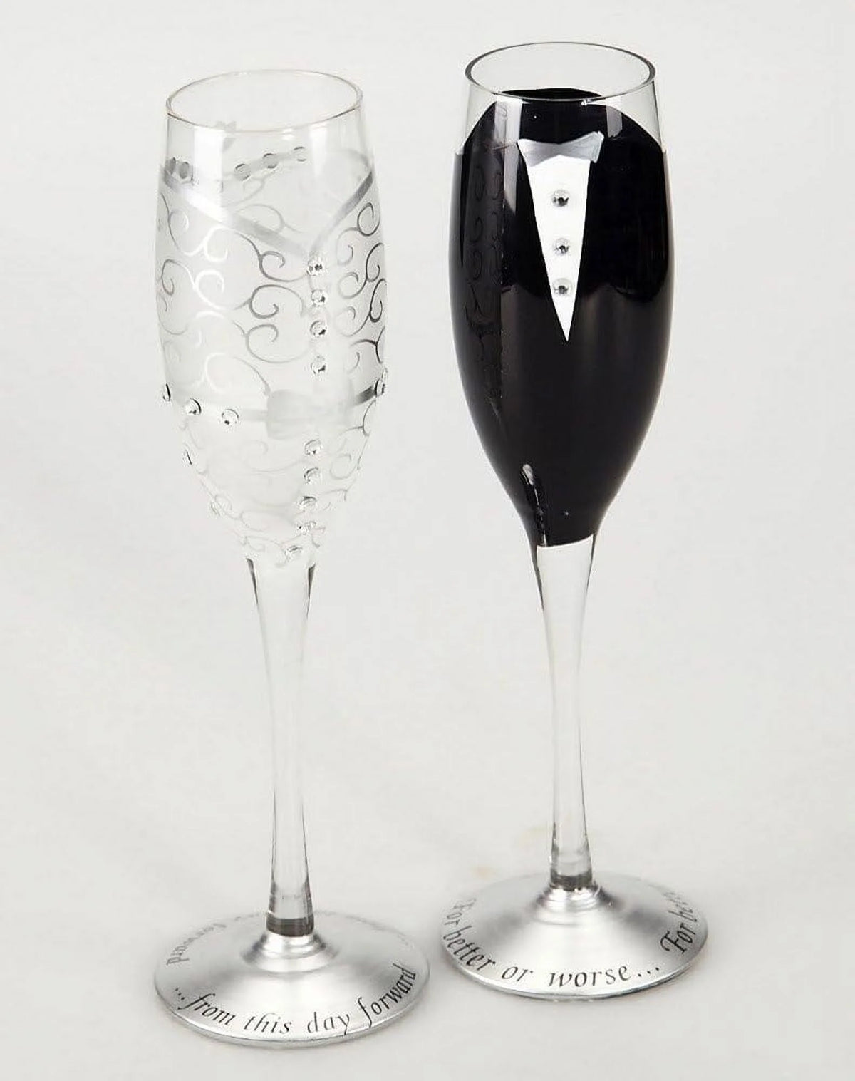 8 Oz. Wedding Champagne Toasting Flute Glasses, Set Of 2 L531607