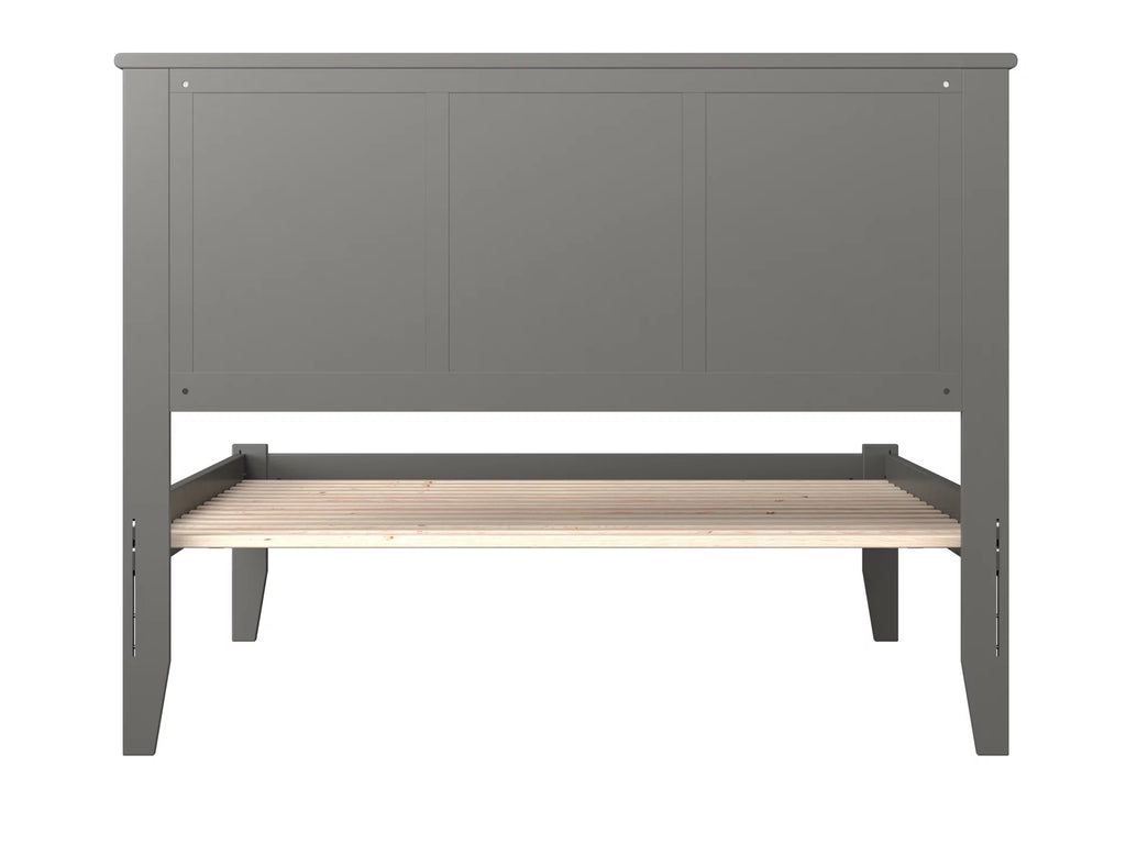 Grey Full Solid Wood Platform Bed with Panel Headboard P21072