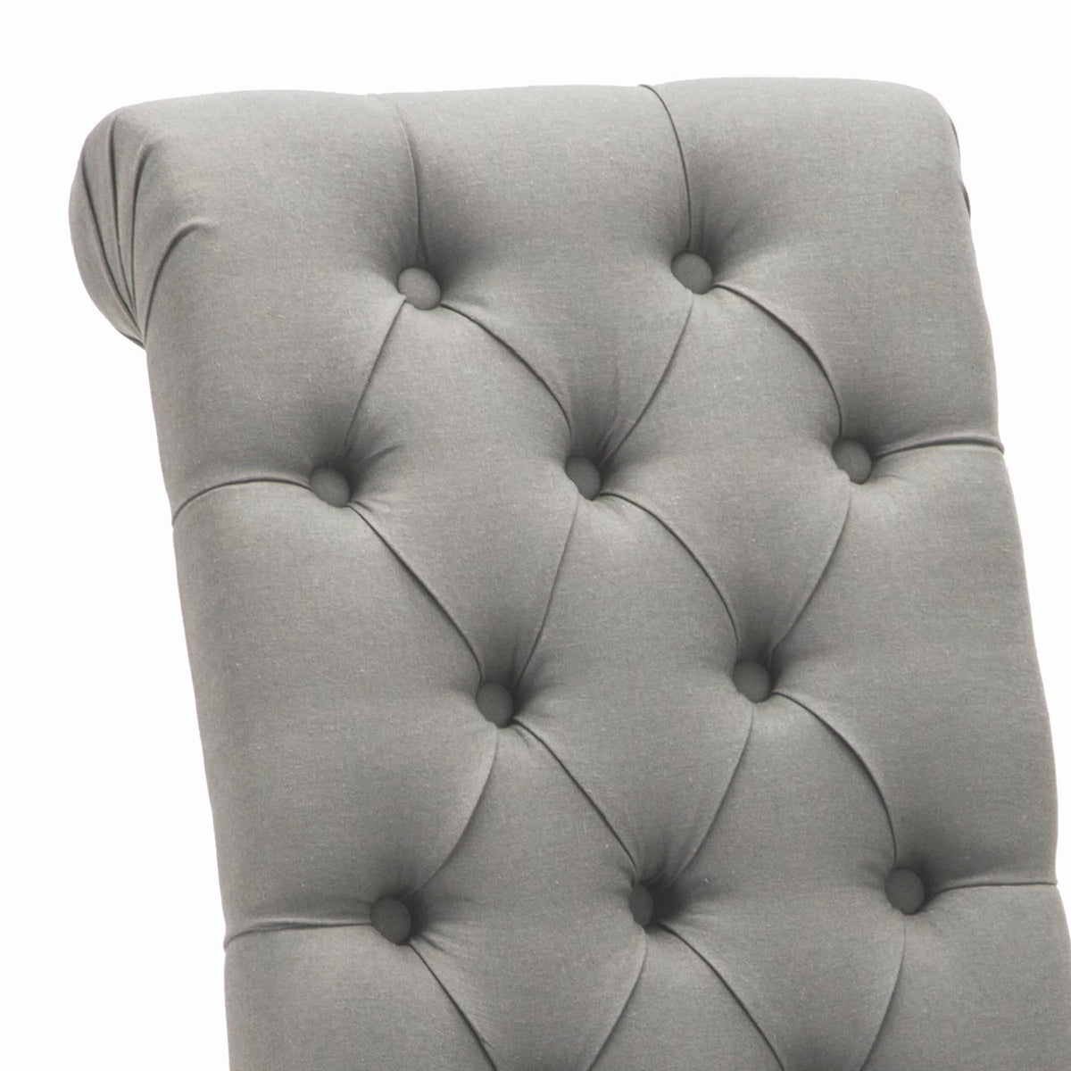 Grey Linen Fabric Tufted Dining Chair Set of 2 T84657