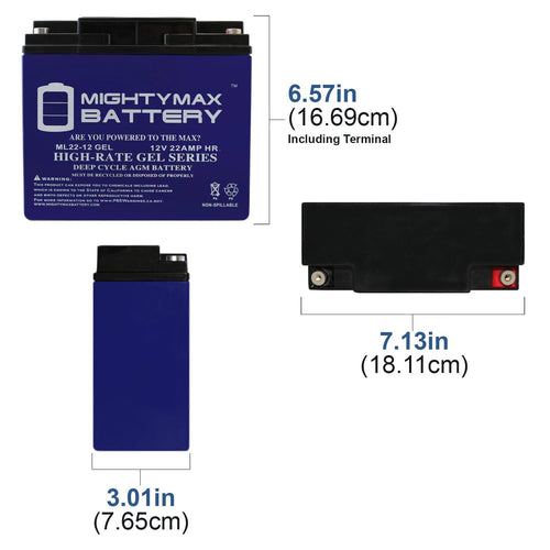 12V 22Ah Gel Battery O825186