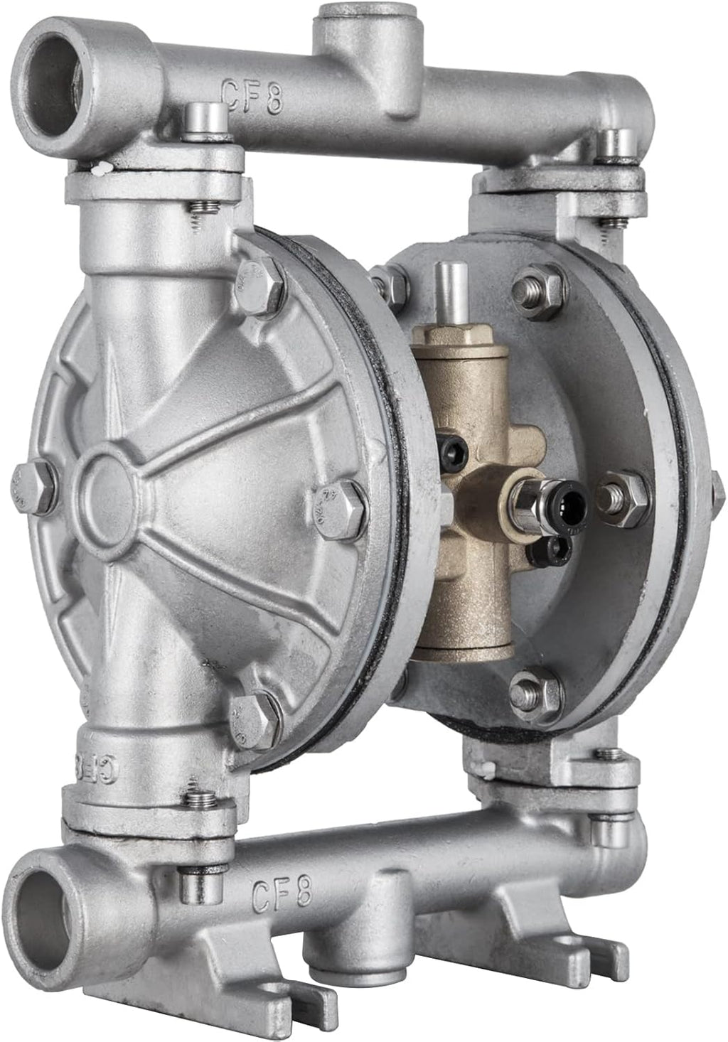 Air-Operated Double Diaphragm Pump 1/2 inch 304 Stainless Steel 12 GPM Max 115PSI Nitrile Diaphragm D13005