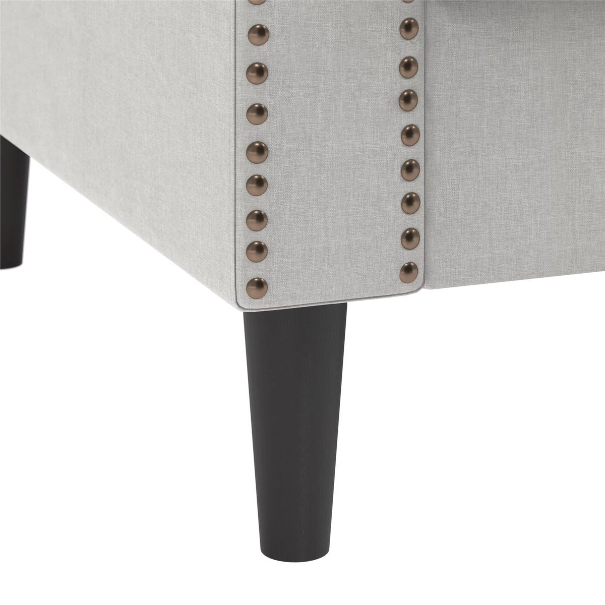 Gray Linen Sofa with Nailhead Trim K6187