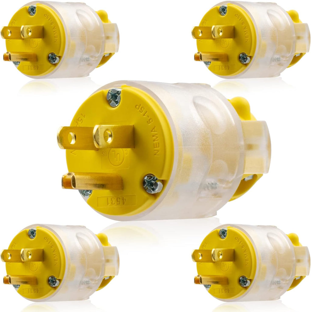Yellow 5 Set Electrical Plug and Connector Set S763