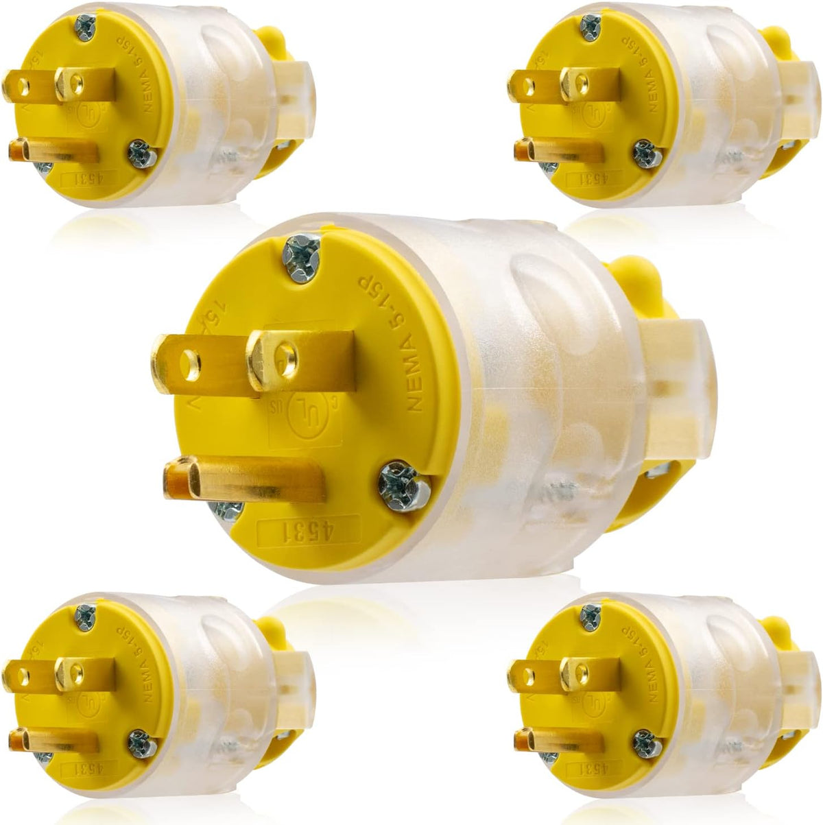 Yellow 5 Set Electrical Plug and Connector Set S763