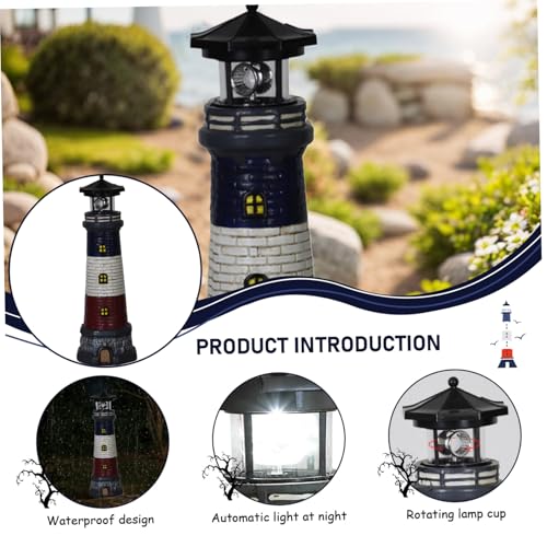 15" Waterproof Resin Lighthouse Solar Light V88860