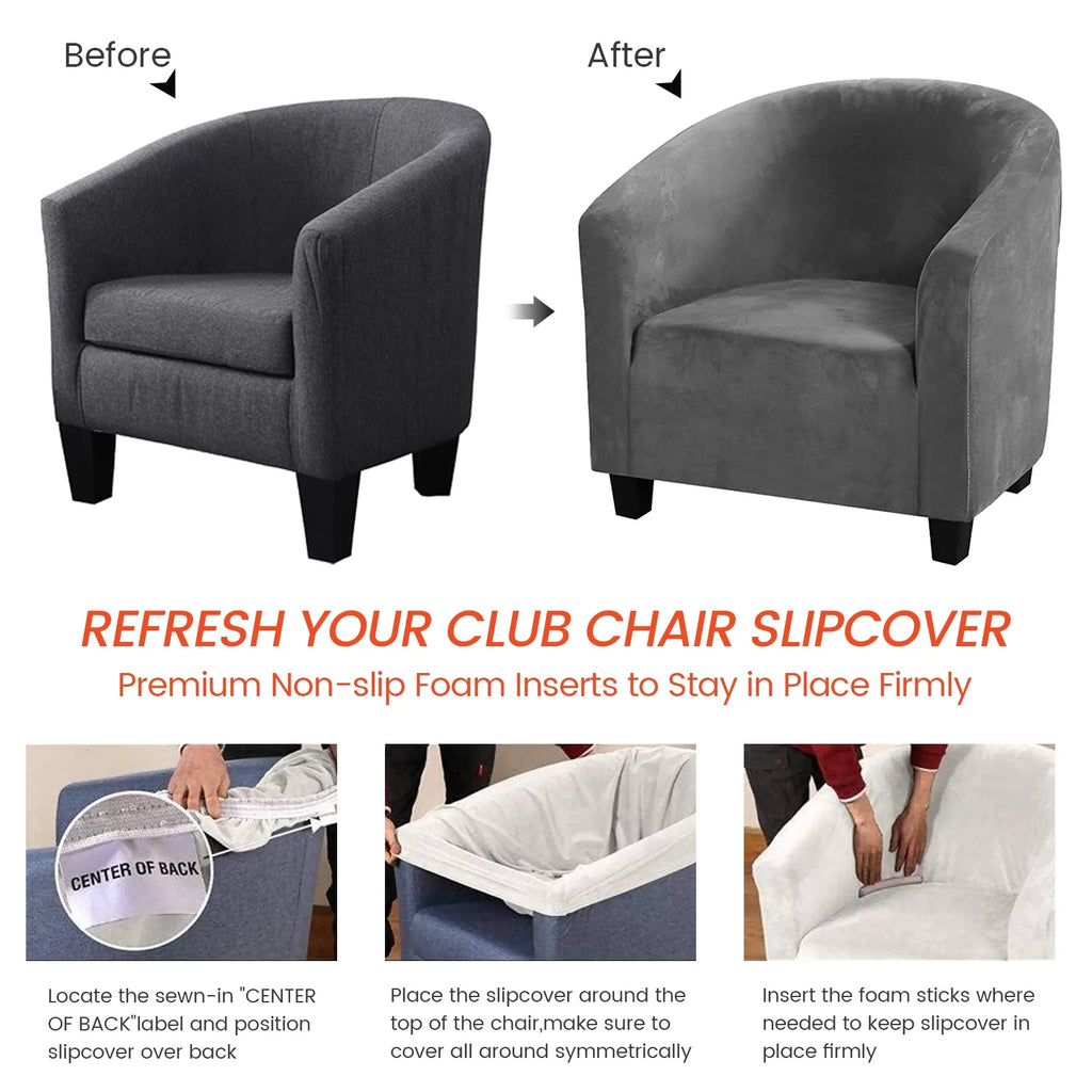 Stretch Velvet Club Chair Slipcover E391