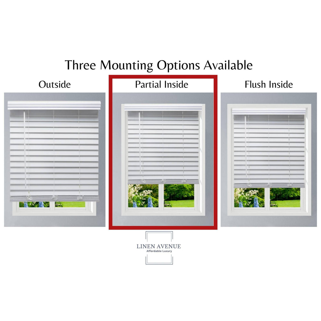 White 68.5 W x 60 H Faux Wood Blinds P824
