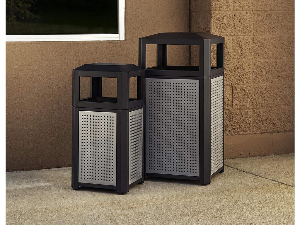 Steel Waste Container 15gal Black A672272