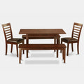 5 Pc Dining Set Table 2 Chairs 2 Benches E6448