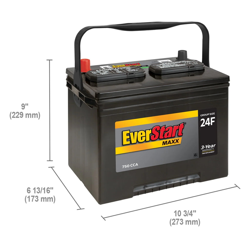 Lead Acid Automotive Battery Group Size 24F 12 Volt 750 CCA Z411507