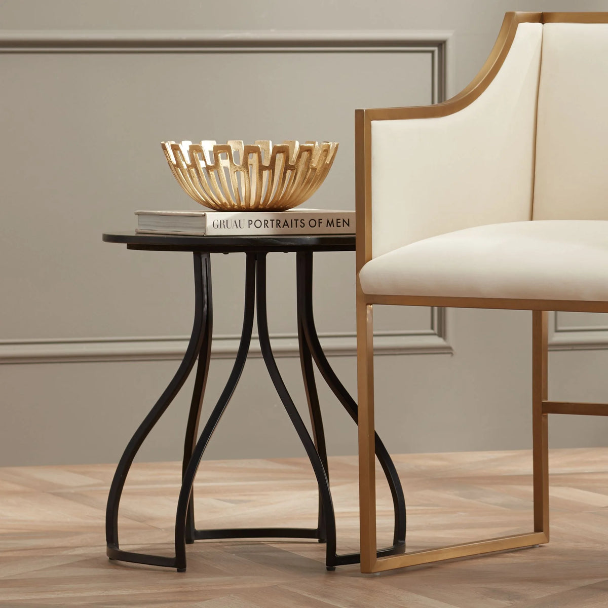 Black Marble Accent Table V432