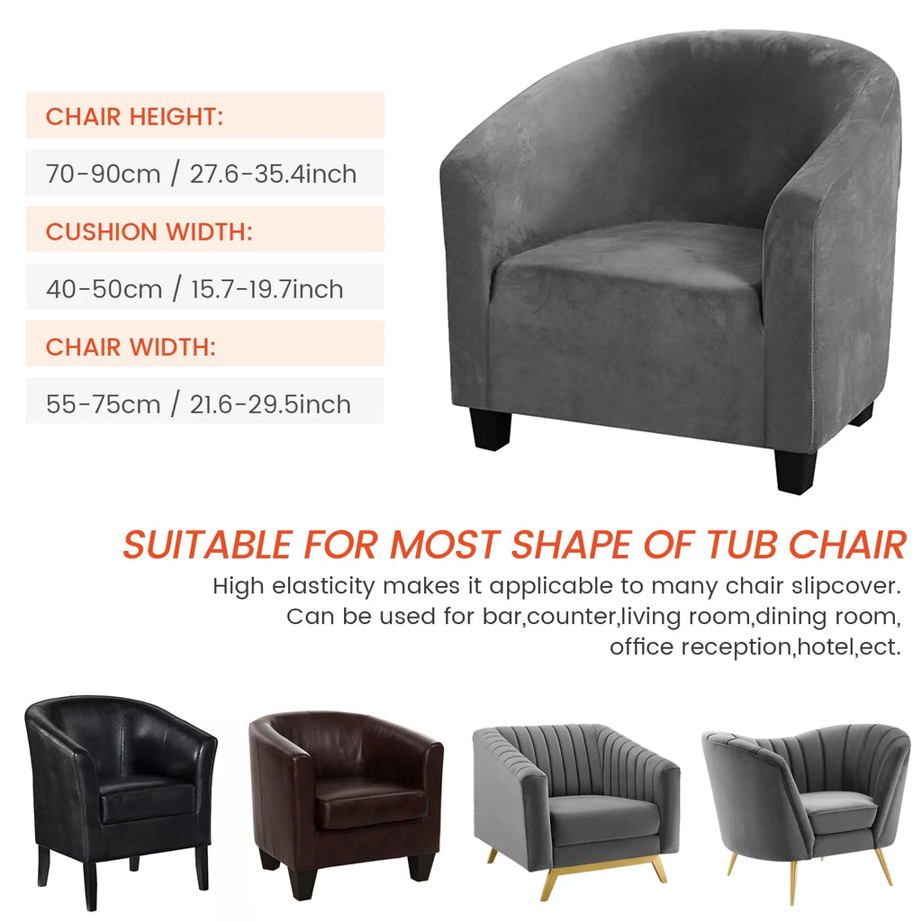Stretch Velvet Club Chair Slipcover E391