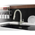 Stainless Steel Kitchen Sink Faucet Single Handle with Pull Down Sprayer Brushed Nickel E552103