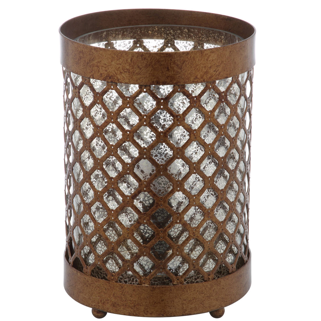 Gold Hurricane Lamp Set of 2 T8321