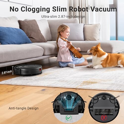 Robot Vacuum and Mop Combo 5000Pa 650mL 2 in 1 Self-Charging Robotic Vacuum N758657