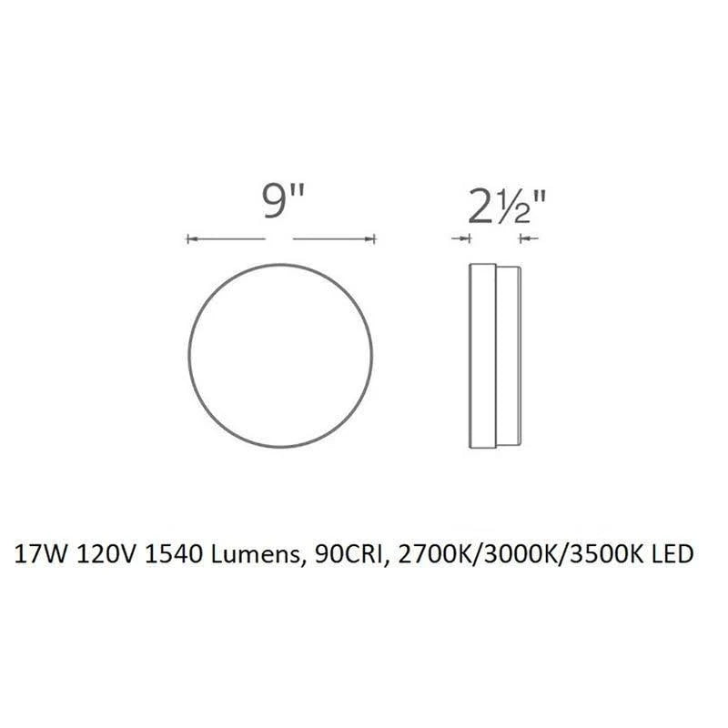 11in LED Round Flush Mount 2700K Titanium A909