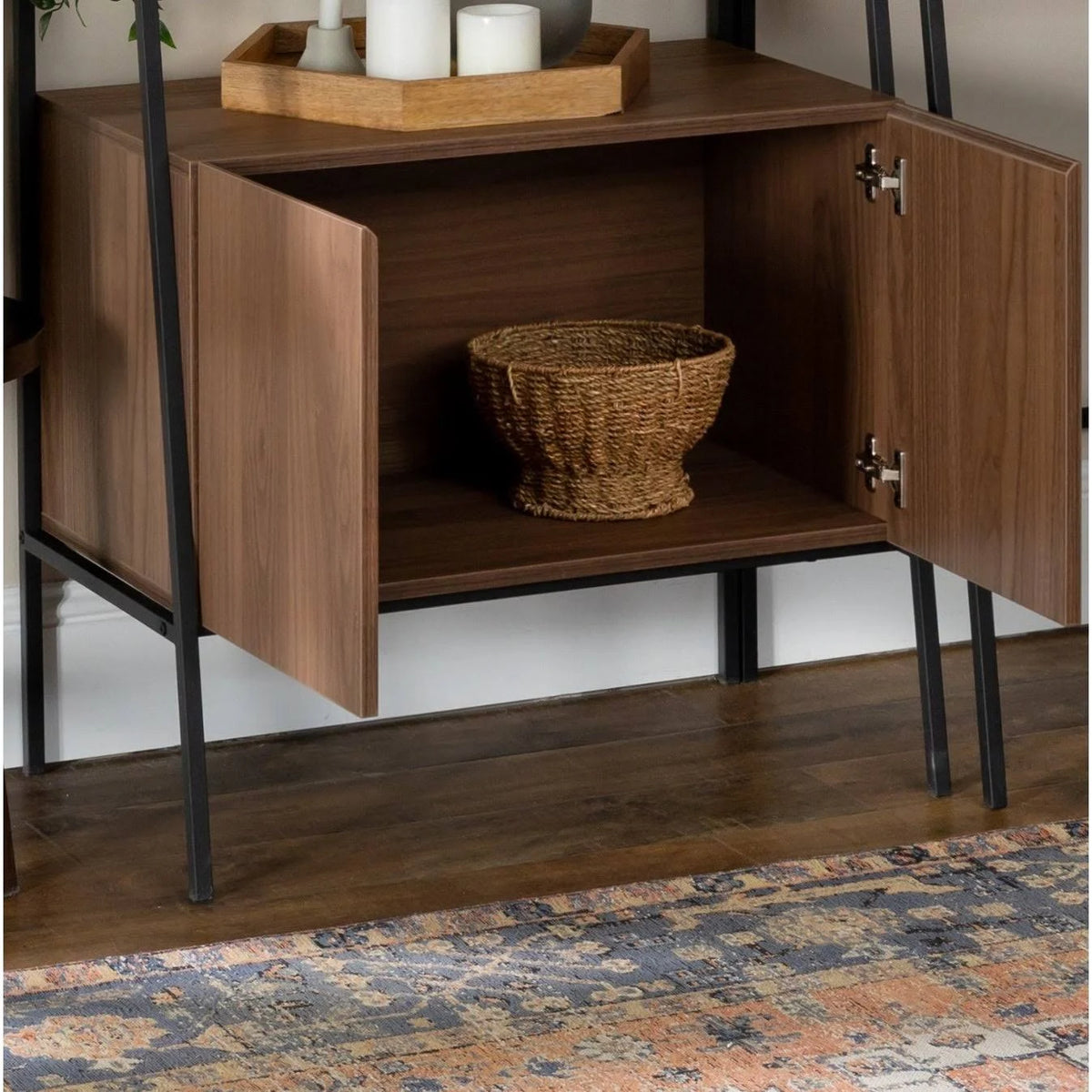 72-inch Ladder Storage Bookshelf Mocha D6163