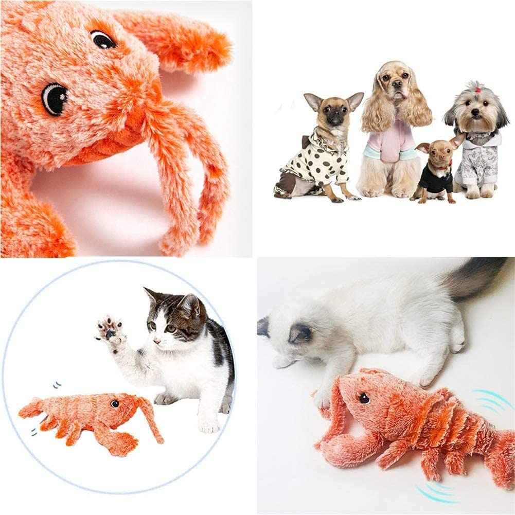 Flopping Lobster Cat Toy with Catnip Bag, Plush Interactive Cat Toys C196