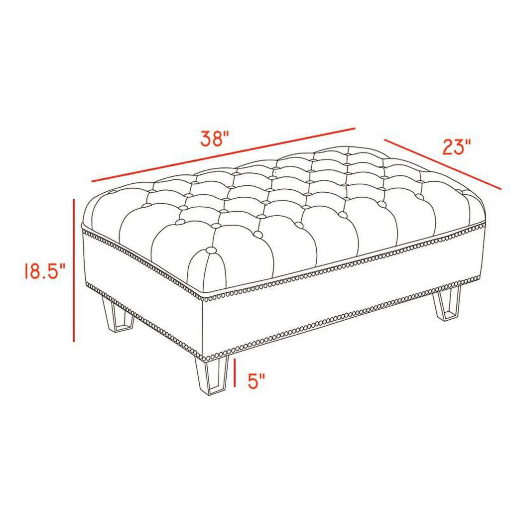 Cream Velvet Ottoman A77066