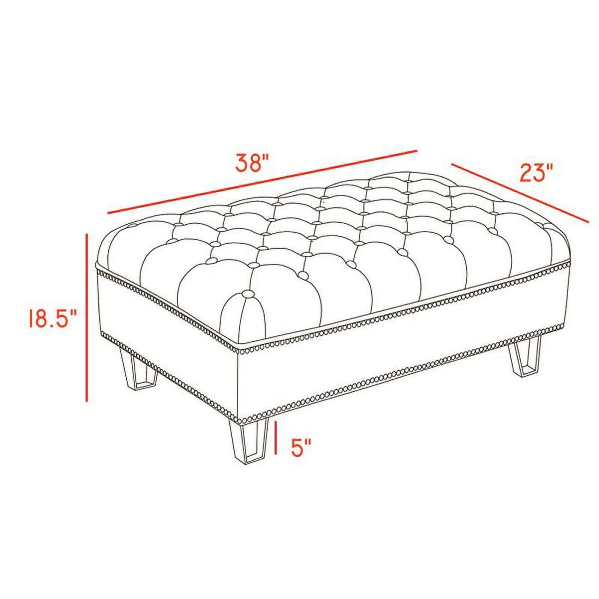 Cream Velvet Ottoman A77066