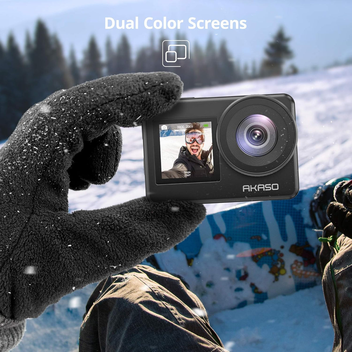 4K30FPS 20MP WiFi Action Camera with Touch Screen IPX8 Waterproof Camera EIS 2.0 External Mic with 2X 1350mAh Batteries J39673